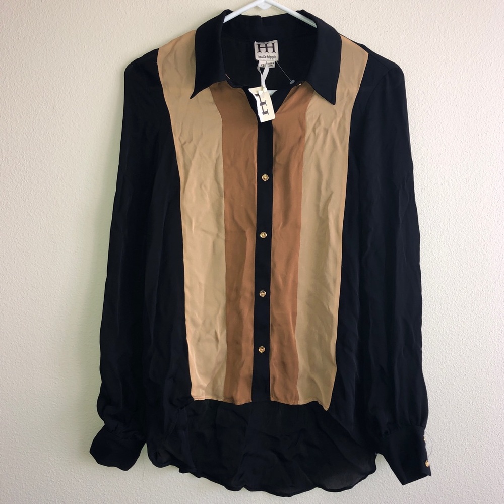 Haute Hippie Multi Color Long Sleeve Top Size XS